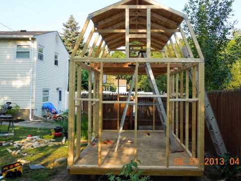 Gambrel Roof Shed - YouTube
