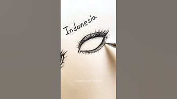 How to draw eyes 3 different country #drawing #shorts #eyes #howtodraw #tutorial #ytshorts