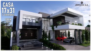 Ideal Modern House Design | 17x31m 2 Storey | 4 Bedrooms Family Home
