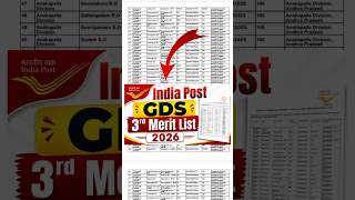 GDS 3rd Merit List 2026 🔵 India Post GDS 3rd Merit 2026 Kaise Check kare ! GDS 3rd Result 2026