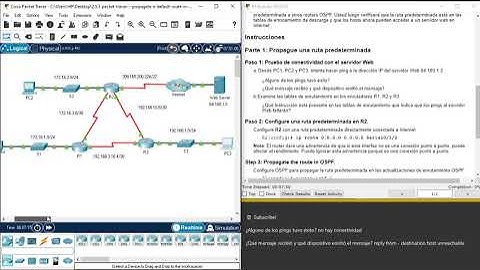 2.5.3 Packet Tracer - propagar ruta predeterminada en OSPFv2 - propagate a default route in OSPFv2