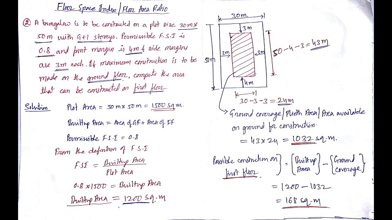 Floor Space Index Fsi Floor Area Ratio Far Problem 2 Youtube