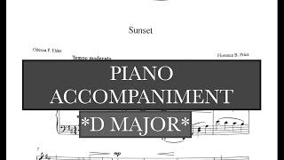 Sunset (Florence Price) D Major Piano Accompaniment and Vocal Guide - Karaoke