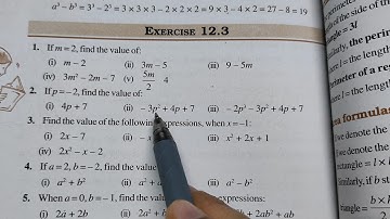 Algebraic Expressions Ex- 12.3 Chapter -12 || Class 7th Maths