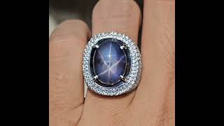 Natural Violetish Blue Star Sapphire Ceylon SriLanka No Treatment 17.87 carats Certificate MRI lab