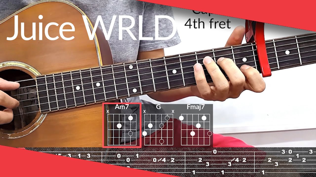 Lean Wit Me (Juice WRLD) Guitar Tutorial Tab, Chords YouTube