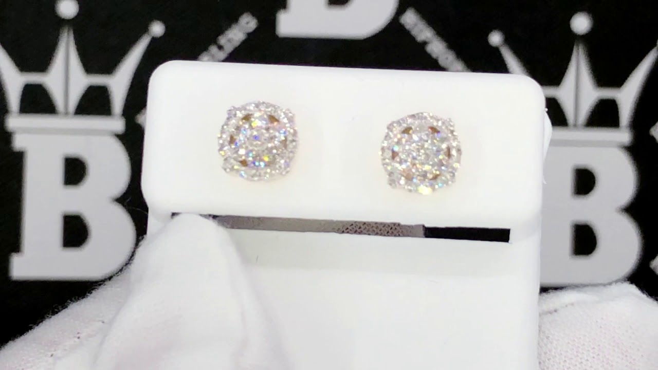 Wheel Diamond Earrings .51cttw 10K Yellow Gold | Bling Bling Earrings