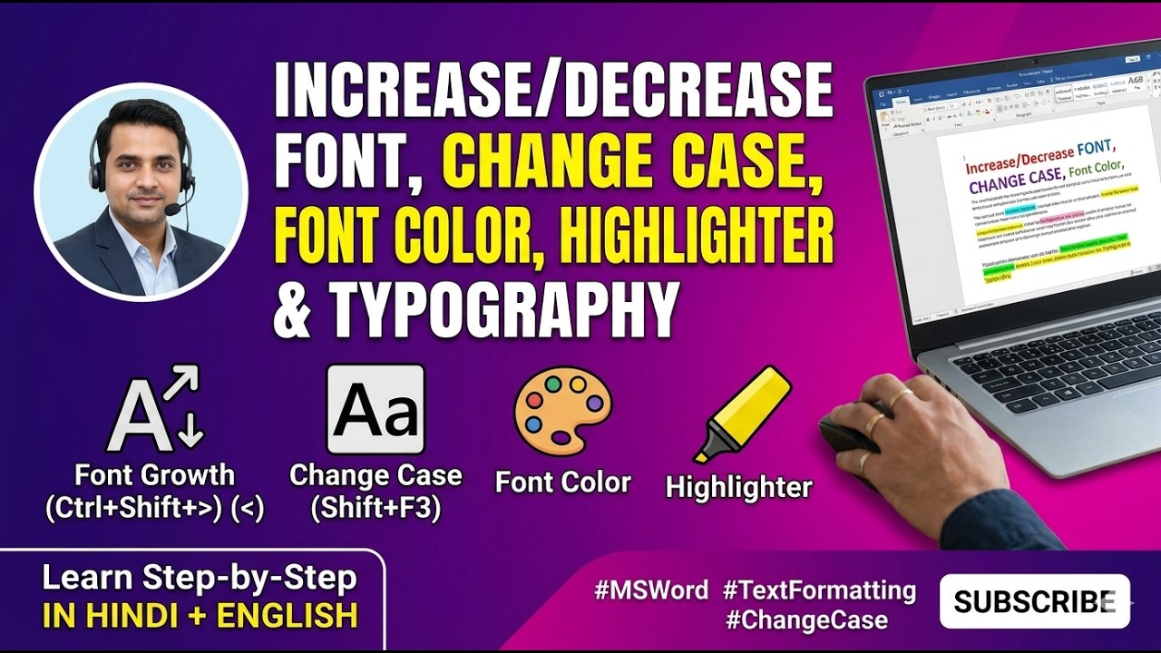 🎯 MS-Word – Increase/Decrease Font, Change Case, Font Color ...