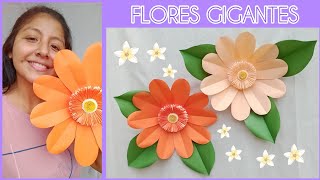 DIY 💗 - Como hacer FLORES GIGANTES de papel / Flores para REGALAR / Paper FLOWERS/ Lindas y Fácil 🥰