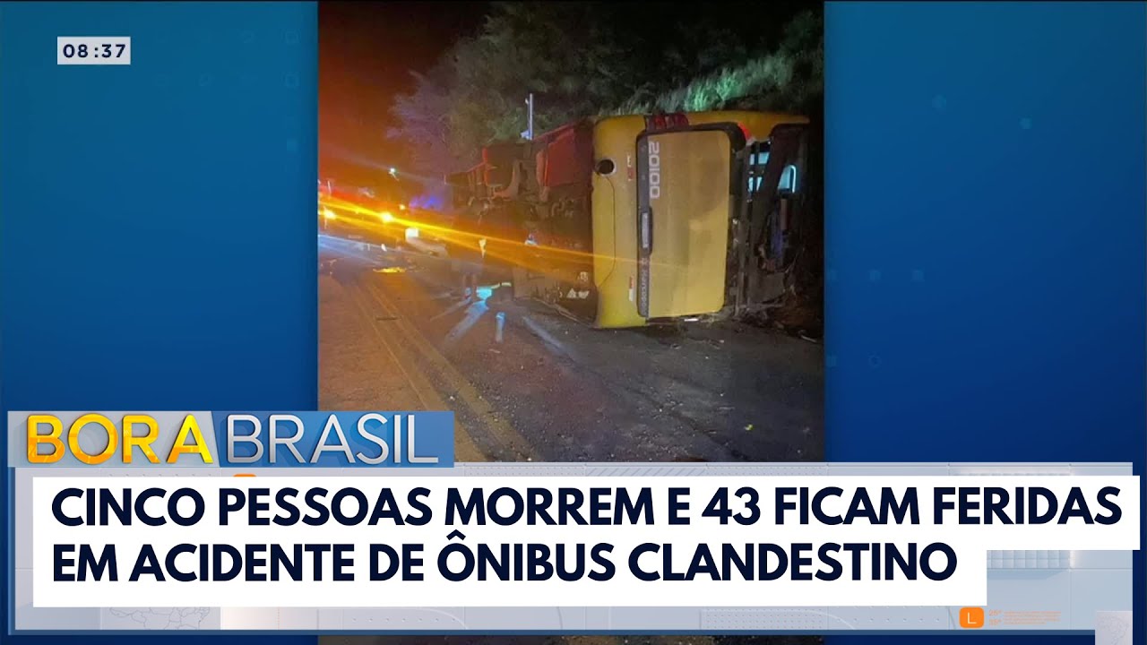 Acidente de ônibus: 5 pessoas morrem e 43 ficam feridas