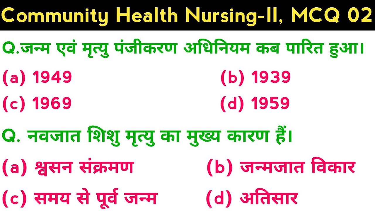 GNM 3rd Year Community Health Nursing-II, MCQ 02, सभी राज्यों के लिए, nursing objectives questions