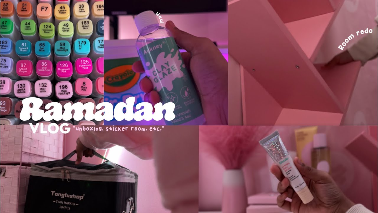 Ramadan vlog ⋆.𐙚 ̊ | *PRODUCTIVE* Ramadan dairies, unboxing, room redo, fasting, ⊹ ᥬᩤ  ࣪ ˖  