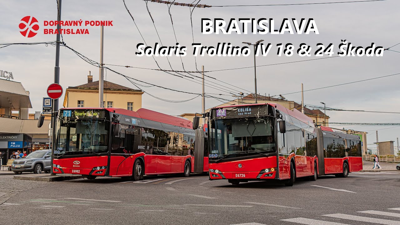 Solaris Trollino IV 18 & 24 Škoda trolleybuses in Bratislava (Slovakia)
