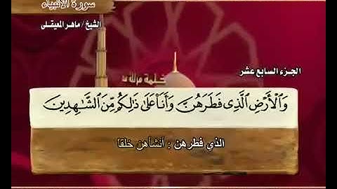 الجزء السابع عشر 17 من القرآن الكريم بصوت الشيخ ماهر المعيقلي