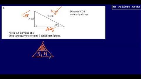 6. Trigonometry: missing side (GCSE Maths - Edexcel Practice Tests Set 3 - 3H)