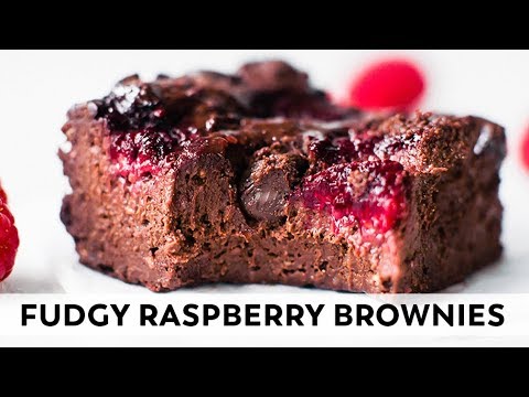 Fudgy Raspberry Brownies // vegan, gluten-free, paleo option