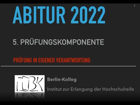 5. Prüfungskomponente: Die Prüfung in eigener Verantwortung - das Traumschiff unter den Prüfungen