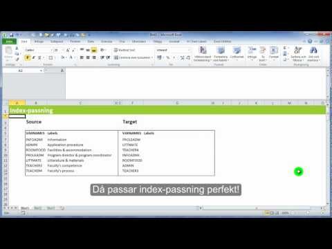 Hur man index-passar i Excel