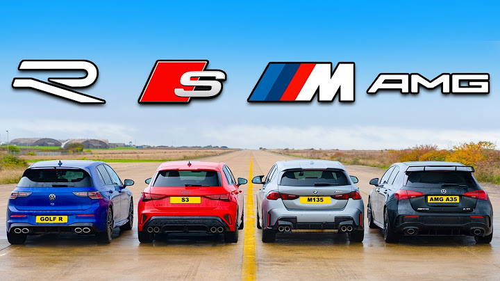 VW Golf R Baru v BMW M135 v Audi S3 v AMG A35: DRAG RACE