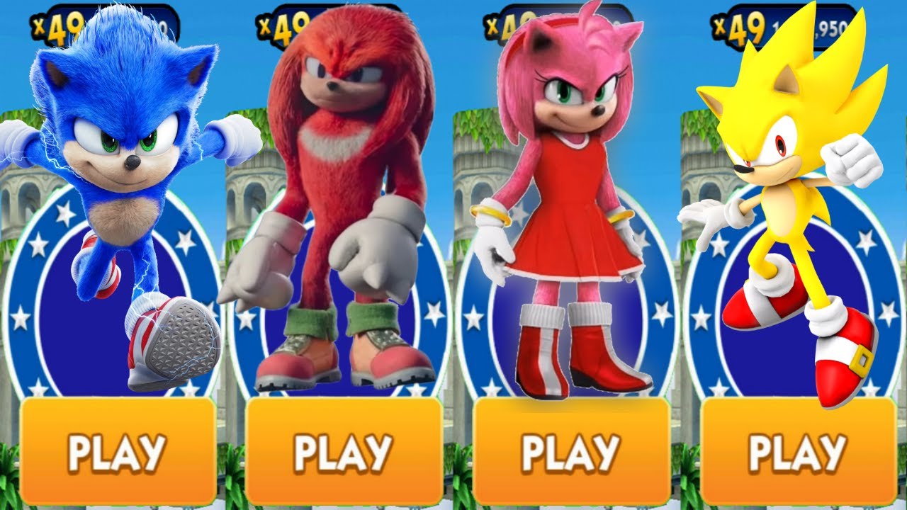 Sonic Dash - Super Sonic vs Movie Sonic vs Movie Amy vs Movie Knuckles ...