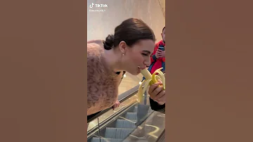 Eating The Banana Off American Girl Funny Video Shorts 