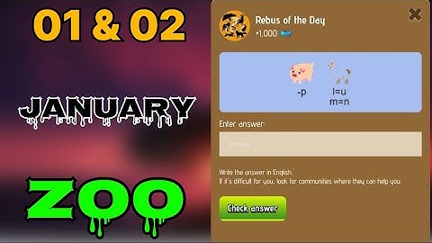 Zoo rebus of the day 01 & 02 January | Rebus of the day zoo | Rebus of the day code Zoo |  #zoo |