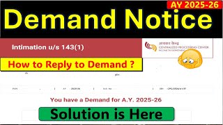 Income tax Demand | Response to Income Tax Outstanding Demand  | How to Pay Income tax Demand