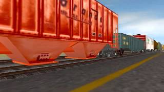 CSX C40-8 leads mixed freight thru red city