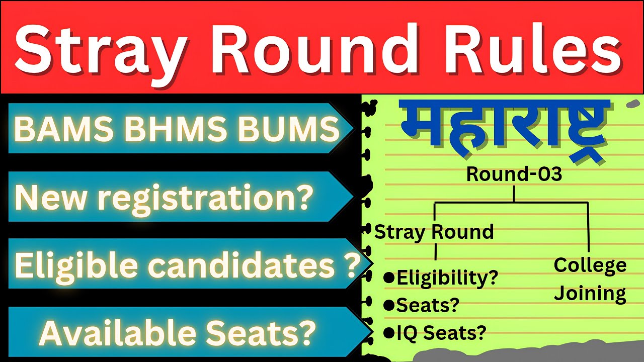 Maharashtra Stray Vacancy Round 2025 Rules Explained | BAMS BHMS BUMS Complete Guide