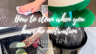 How to clean when you have zero motivation!!! How to start cleaning & cleaning tips and tricks