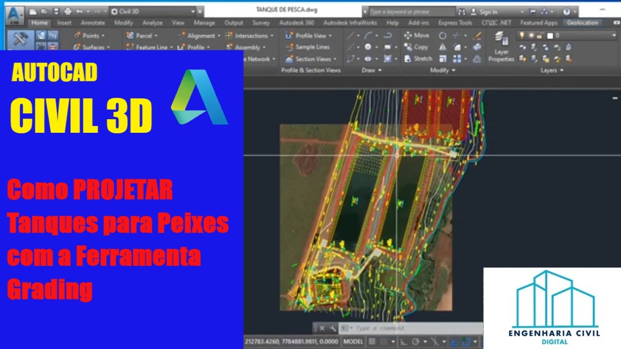 Como PROJETAR um TANQUE de pescas no Civil 3D