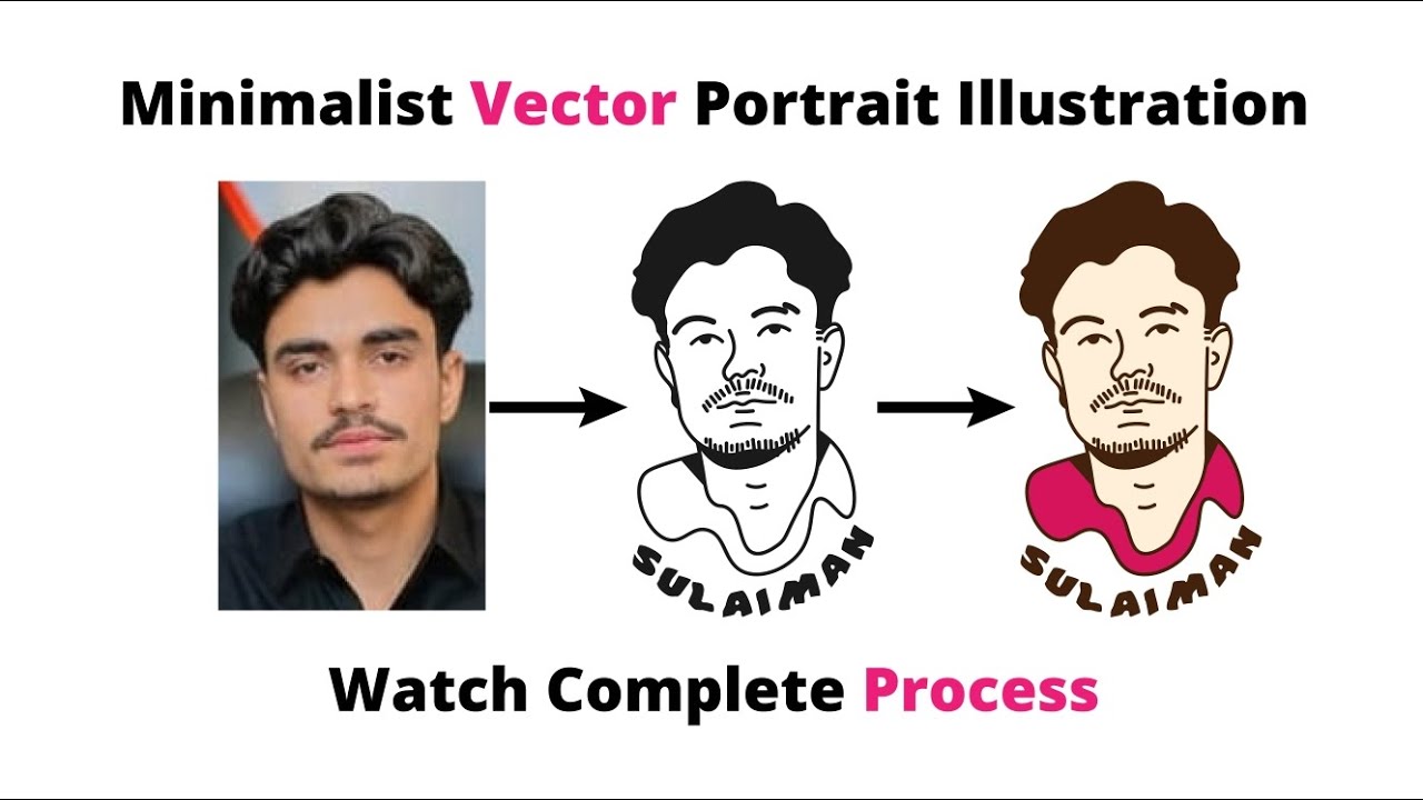 Draw Minimalist Vector Line Art Portrait Illustration in Adobe ...
