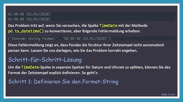 Effizientes Aufteilen der Spalte Split Unrecognized Timestamp in Datum und Uhrzeit mit Pandas