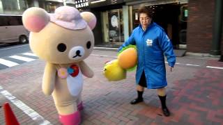 夕日に照らされ帰るコリラックマ