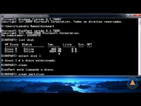 Instalar o Windows 7 por PENDRIVE via USB - DISKPART - www.professorramos.com