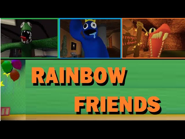 Boneco Azul Babão e Monstro verde Rainbow Friends Jogo Roblox