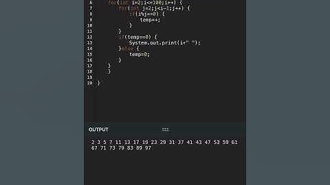 1-100 PRIME NUMBERS LISTS #shorts #coding #java #coding