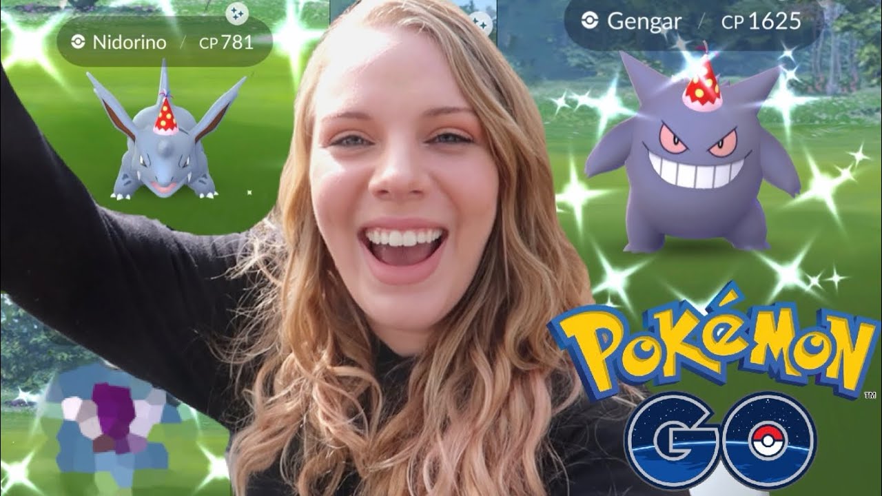 UNBELIEVABLE LUCK! Shiny Party Hat Gengar and Nidorino Raid Day