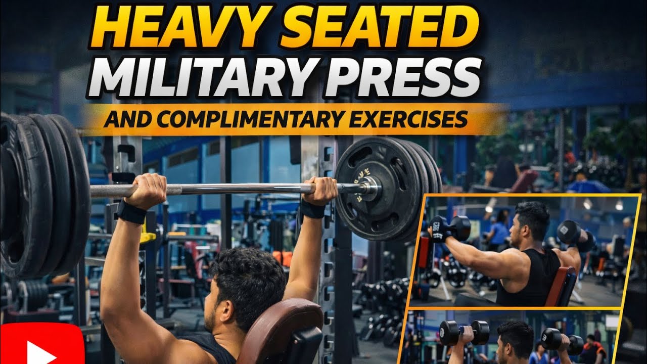 Heavy seated military press and complimentary exercises 🔥🔥#explorepage #shoulderpress #gym #fyp 