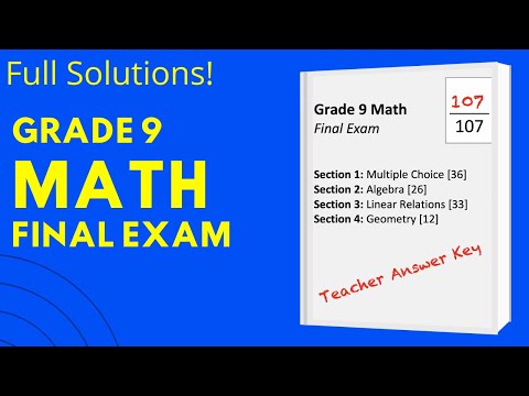 Grade 9 MATH Final Exam (full solutions) | jensenmath.ca