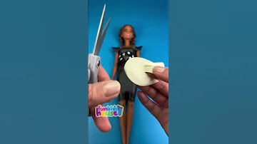 Wednesday Addams DIY Barbie Clothes Tutorial Barbiediy Barbieclothes Barbie Wednesdayaddams 