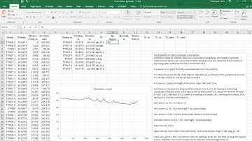 How to draw contacts on a cross section in Excel Part A