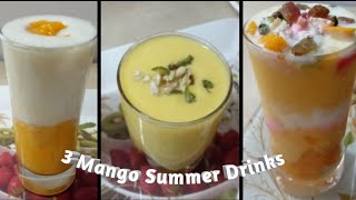 Three Unique Mango Summer Drinks | Recipe Of 3 Tempting Drinks From Mangoes | Easy & Simple Recipe