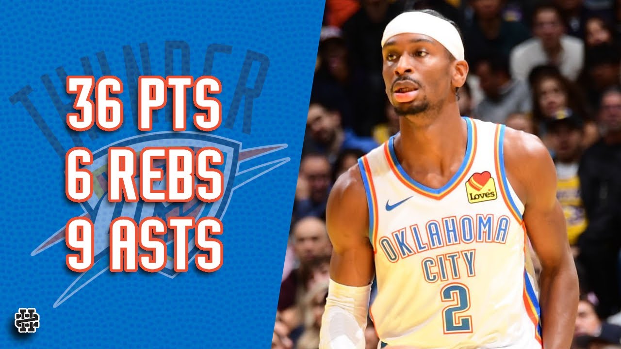 Shai Gilgeous-Alexander 36 pts 6 rebs 9 asts vs Lakers 24/25 season