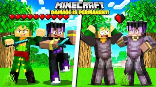 Minecraft, But ALL Damage Is PERMANENT