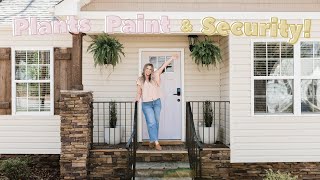 Updating our Airbnb! Front porch makeover w/ Paint, Plants & Security!