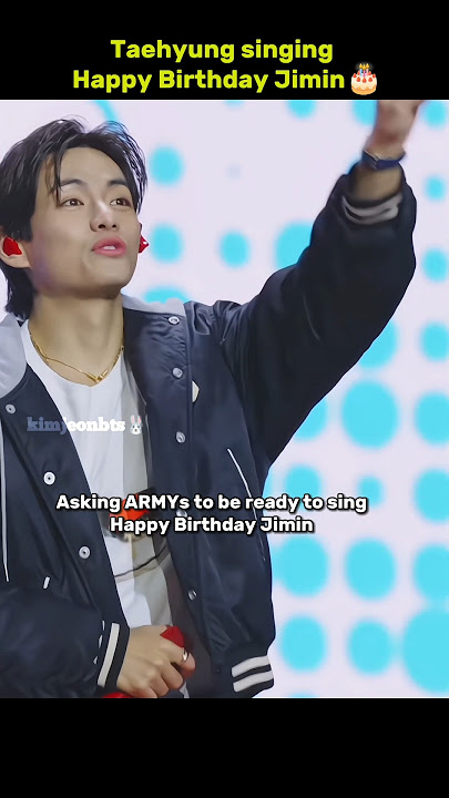 Taehyung singing happy birthday Jimin along with ARMYs 🎂🥹#taehyung #jimin #bts #shorts