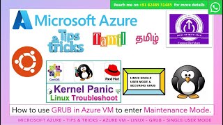 TIPS and TRICKS - AZURE in TAMIL - GRUB in LINUX - Maintenance Mode
