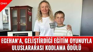 Egehan'a, geliştirdiği eğitim oyunuyla uluslararası kodlama ödülü