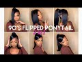 90's FLIPPED PONYTAIL W/ SWOOP | 2 IN 1 PONYTAIL